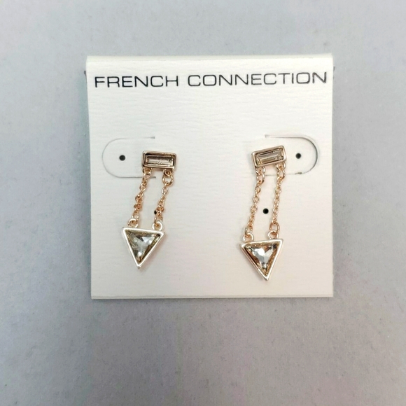 French connection triangle shape dangle earrings - Picture 2 of 3